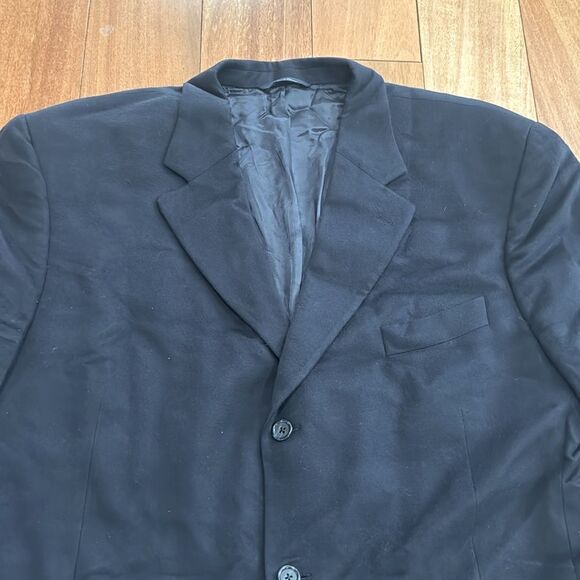 Brooks Brothers 100% Cashmere Loro Piana fabric Black Blazer Made In Canada 48 L - Picture 2 of 11